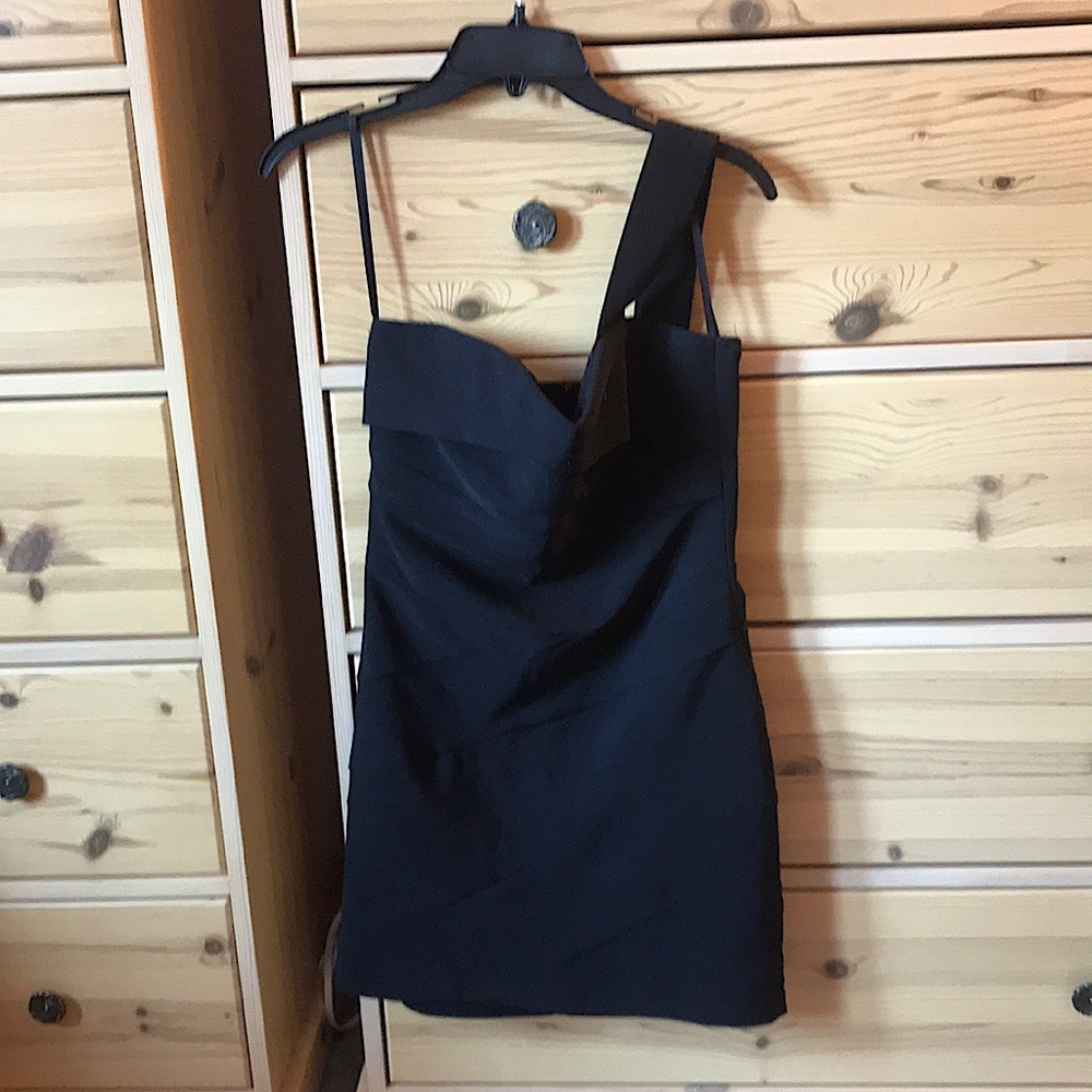 Deb One Shoulder Little Black Dress Bodycon Size Medium